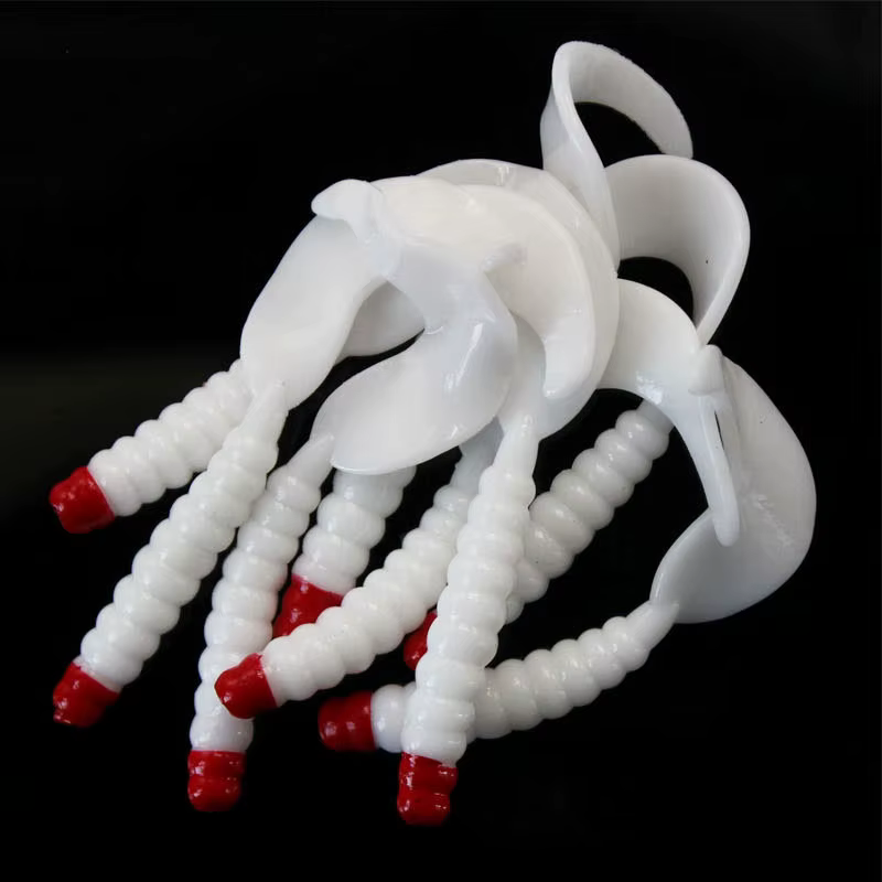 Señuelos vinilo cabeza roja larva cola hoz larga tornillo - imagen 2