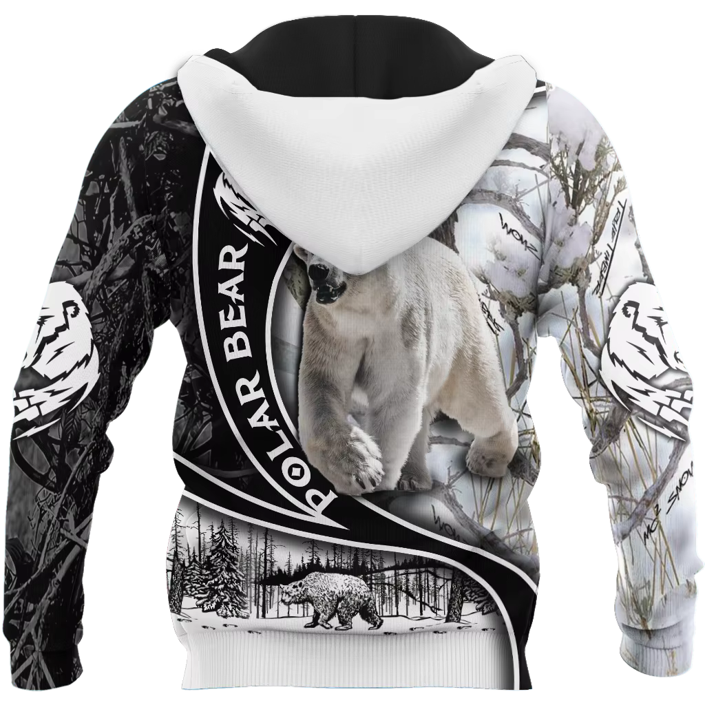 Chaqueta de pesca Oso Polar con capucha 3D unisex - imagen 5