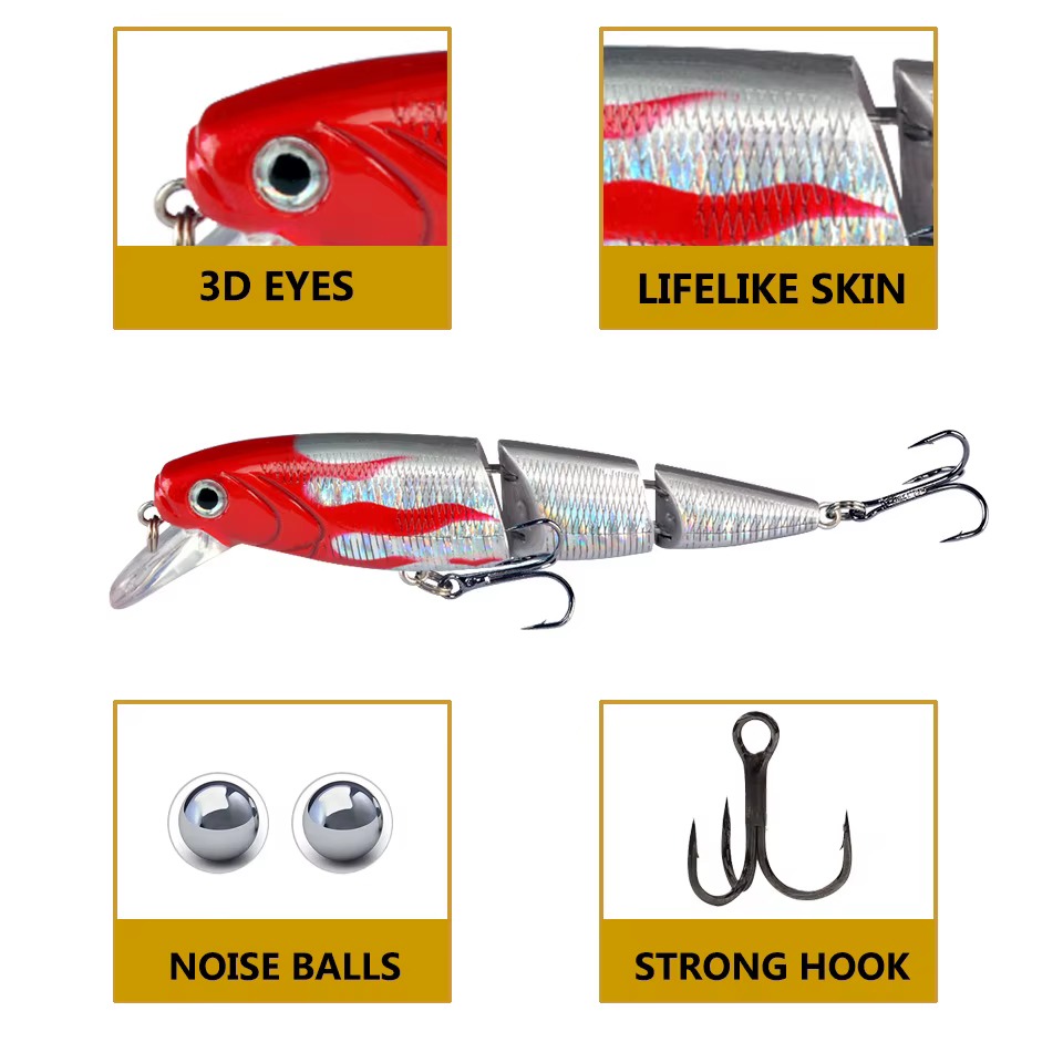 Crankbait Multisección Lubina con Ojo 3D – Señuelo Realista - imagen 4