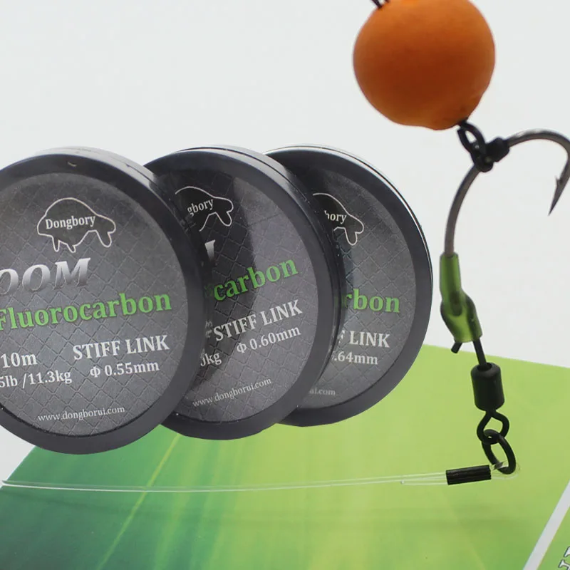 Hooklink rígido fluorocarbono Boom para carpa en método alimentador