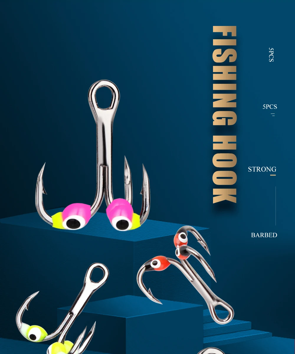 Anzuelo triple FISH KING visto desde arriba