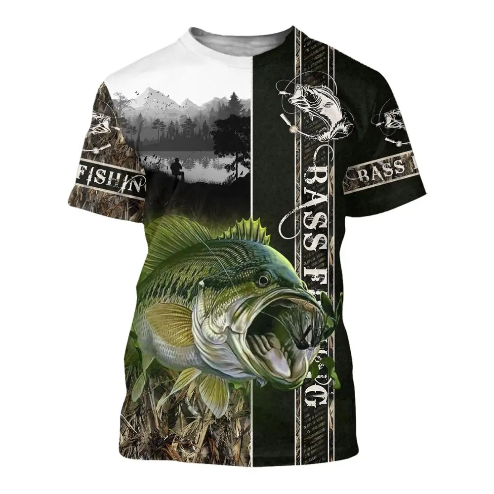 Camiseta carpfishing 3D – Estampado ciervo y oso para pescador - imagen 2