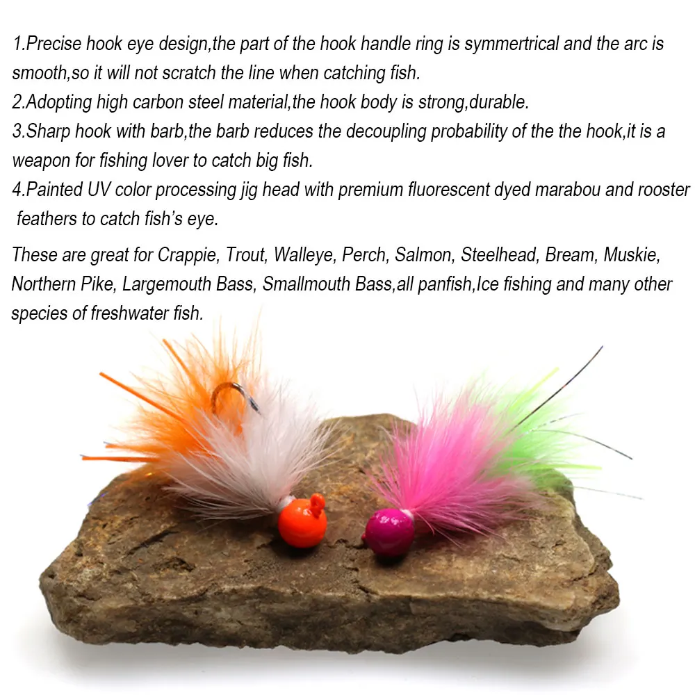 Jig Head Marabou UV Fluorescente ICERIO para spinning - imagen 4