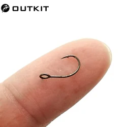 OUTKIT Anzuelo Cuchara 6-12 Acero Carbono Ojo Grande