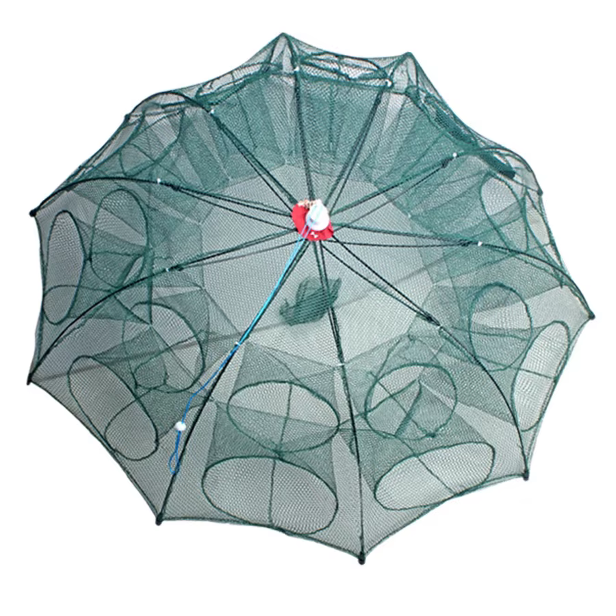 Trampa paraguas plegable para camarones y cangrejos – Red de agujeros - imagen 3
