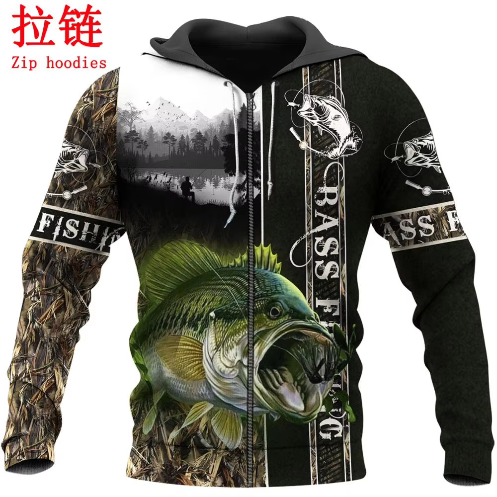 Sudadera pesca estampado 3D Unisex Harajuku KJ072 - imagen 4