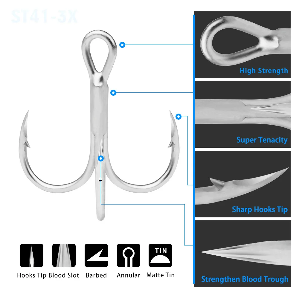 Anzuelos triples Carbono – fuerte jigging mar - imagen 4