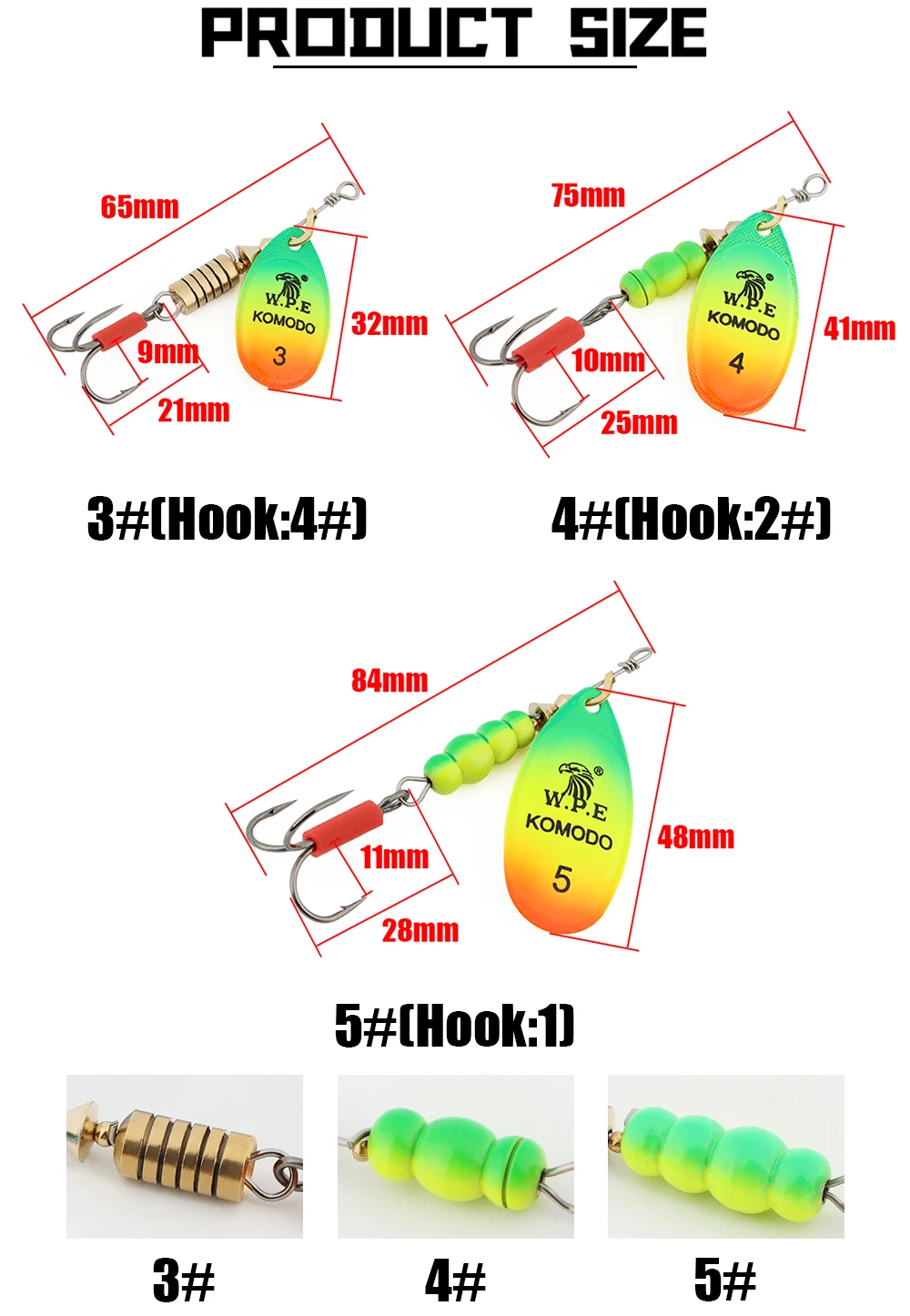 Conjunto de los tres tamaños disponibles