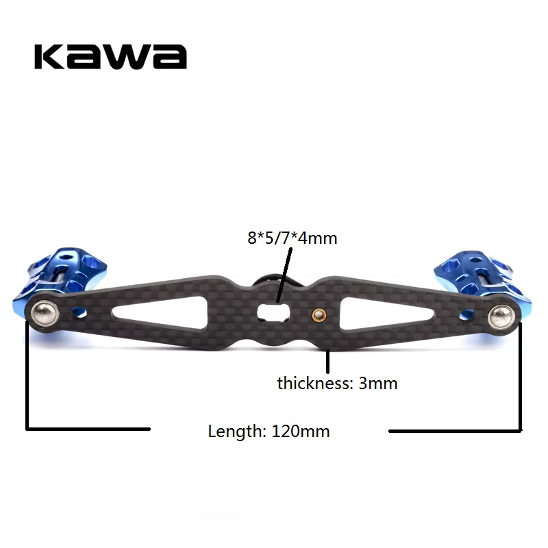 Kawa 1pc mango carrete fibra carbono con perilla aleación basculante - imagen 2