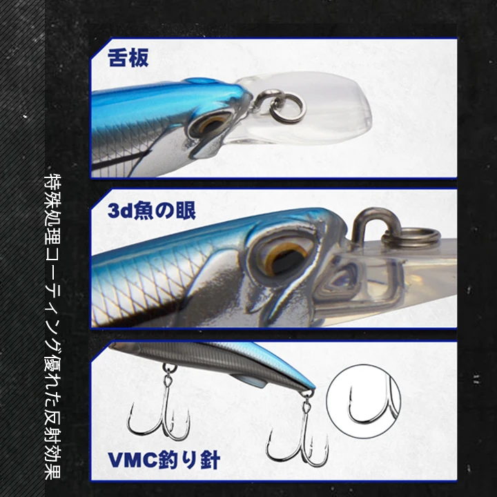 D1 Blazin Wobbler Minnow - Cebo de hundimiento rápido para lubina - imagen 3