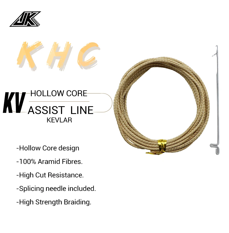 Línea de pesca de Kevlar trenzada JK con núcleo hueco