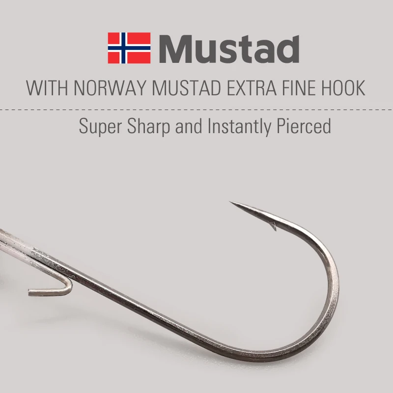 Jig Head LUREHOLIC con anzuelo Mustad XL para pesca con vinilo - imagen 2