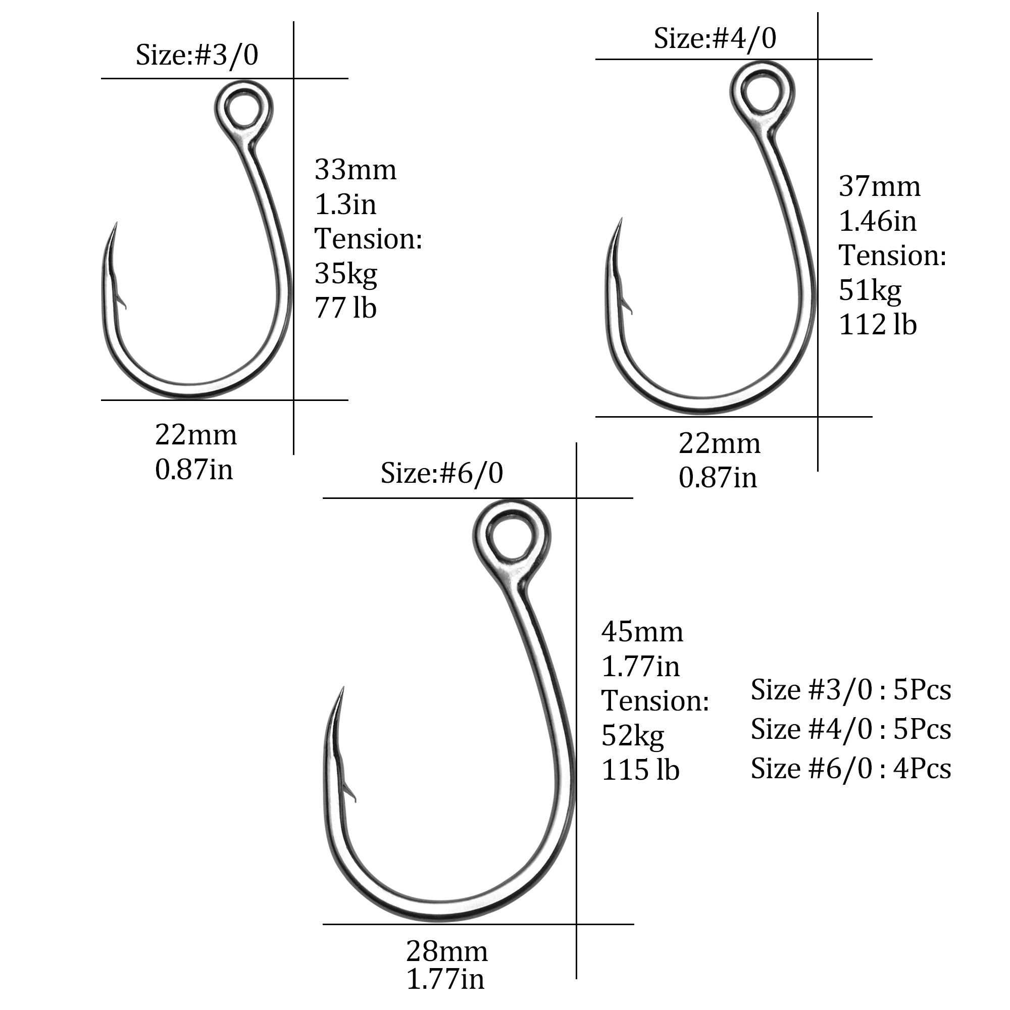 Anzuelos Jig Head Big Eye 9986 – Acero alto carbono para vinilo - imagen 2