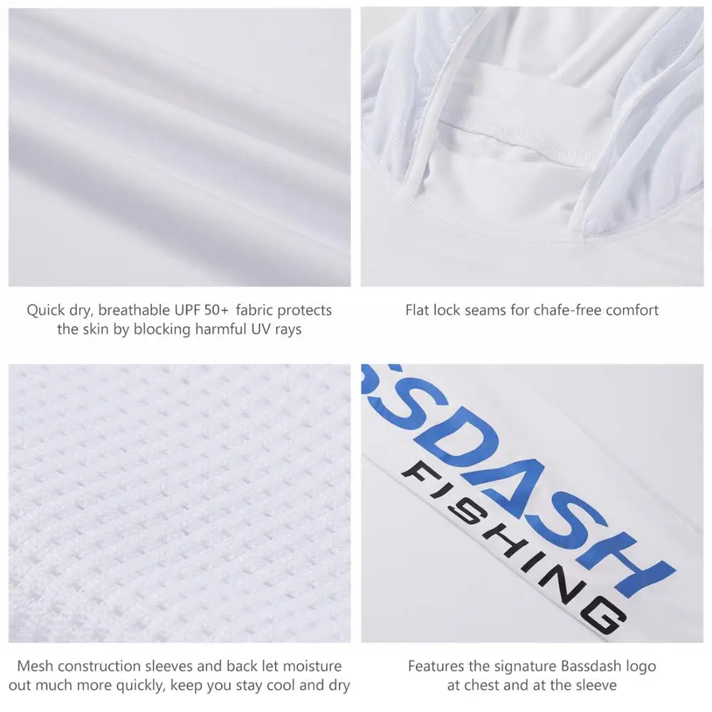 Bassdash Camisa de pesca UPF 50+ con capucha y protección UV - imagen 3