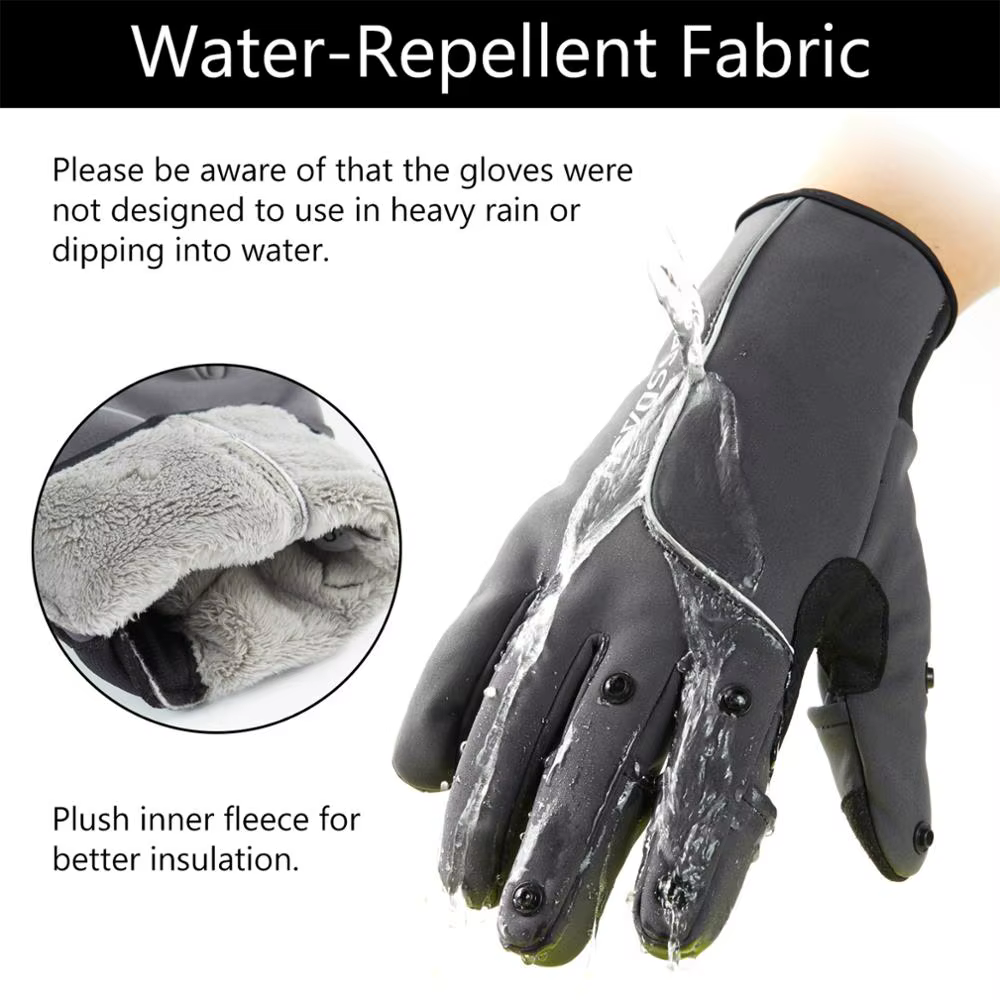 Bassdash WintePro Guantes de pesca impermeables con forro polar térmico - imagen 3