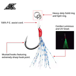 Iseama JK LAS-B anzuelos luminosos de acero al carbono para pesca