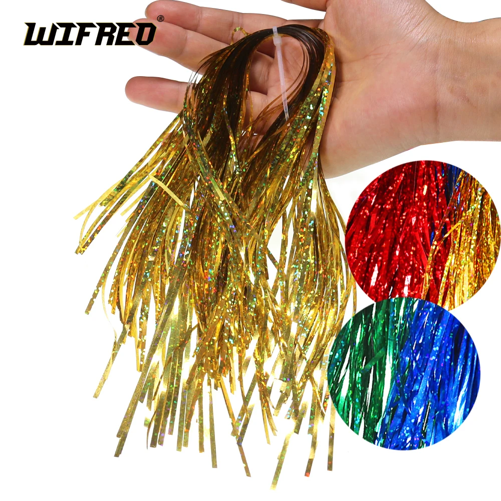WIFREO Flashabou Holográfico 2mm – Oropel atado moscas lucio lubina - imagen 2