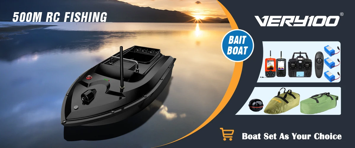 Barco de pesca teledirigido con tolvas y control remoto