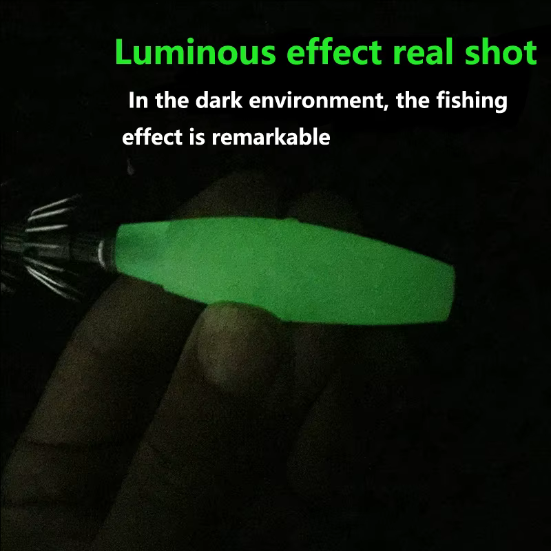 Señuelo de calamar verde luminoso para pesca nocturna en agua salada - imagen 2