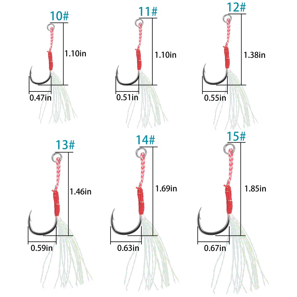 Anzuelo Jig Head para lubina – Metal con púas y pluma - imagen 5