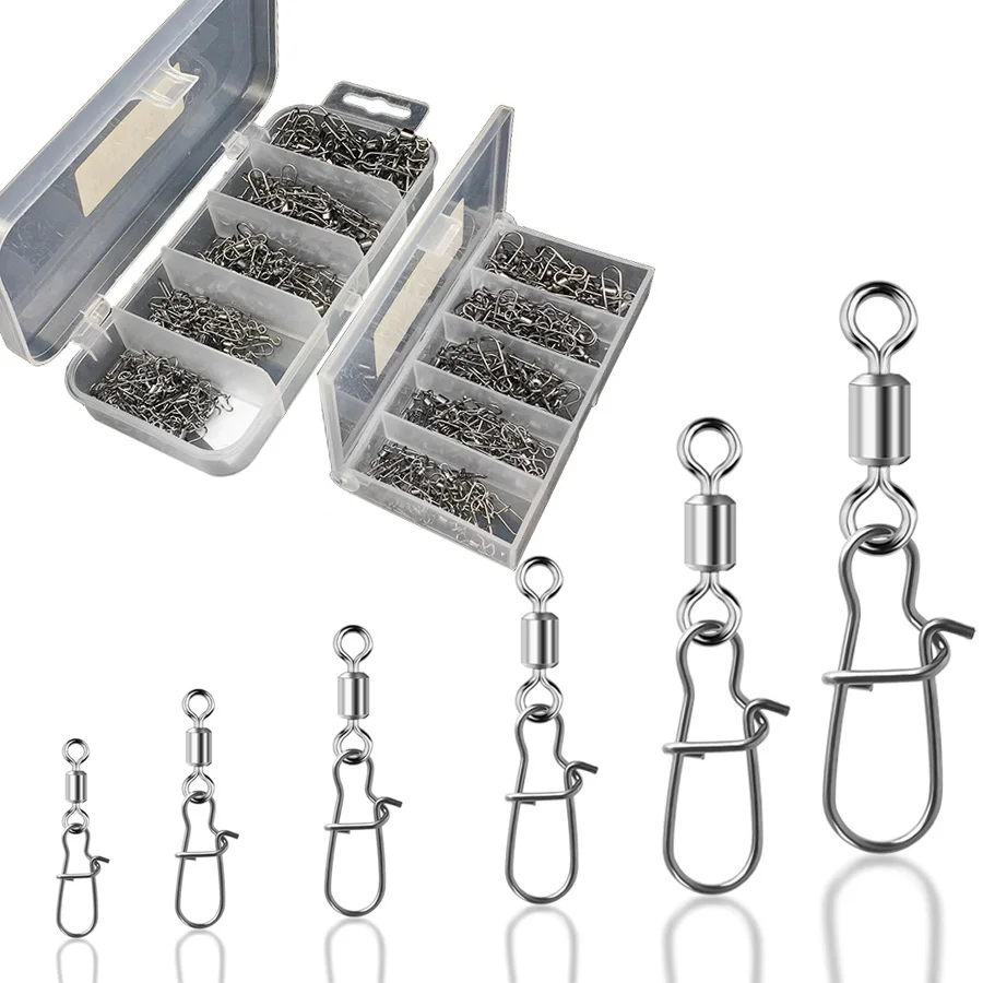 Anzuelos y conectores acero inoxidable para pesca marina