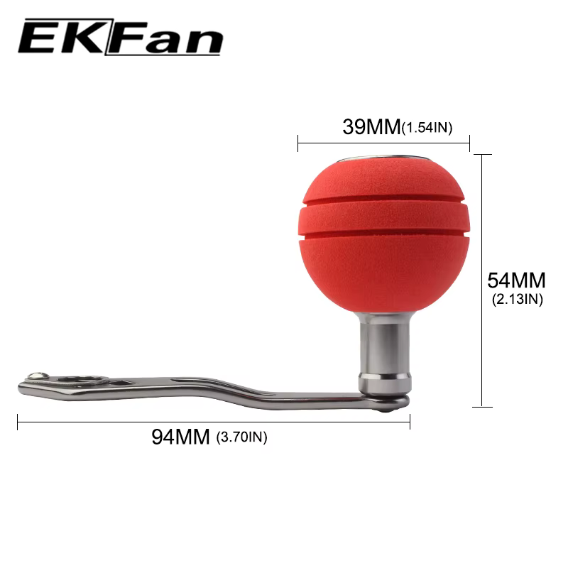 EKFan Mango carrete aluminio 94mm – Perilla EVA doble agujero - imagen 3