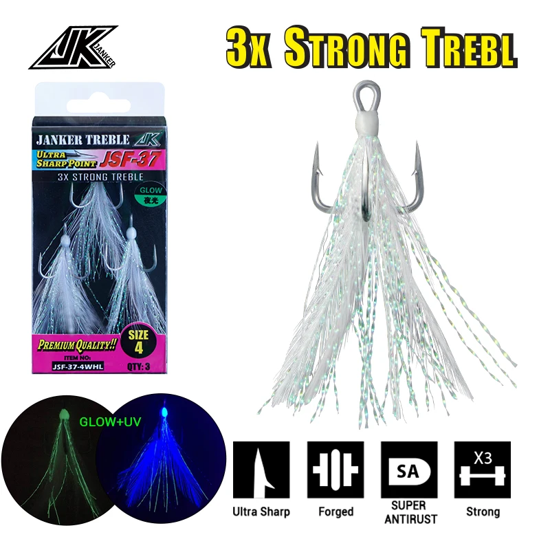 Anzuelo JK-JSF-WHL Triple de acero inoxidable – Resistente corrosión - imagen 2