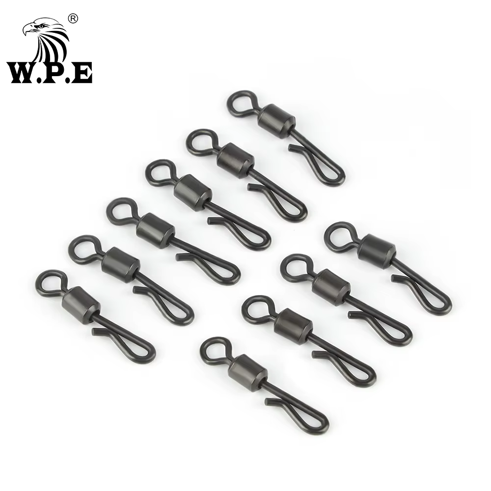 WPE Giratorio Q Cambio Rápido Cuerpo Largo Negro Mate - Pesca Carpa