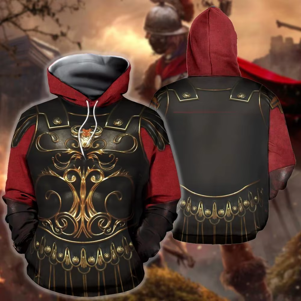 Sudadera con capucha 3D estampado armadura samurái hombre Harajuku - imagen 4