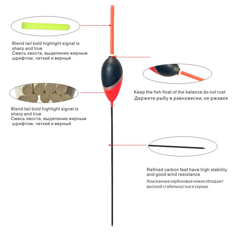 Topline Flotadores de pesca - Juego de boyas de balsa ligeras - imagen 3