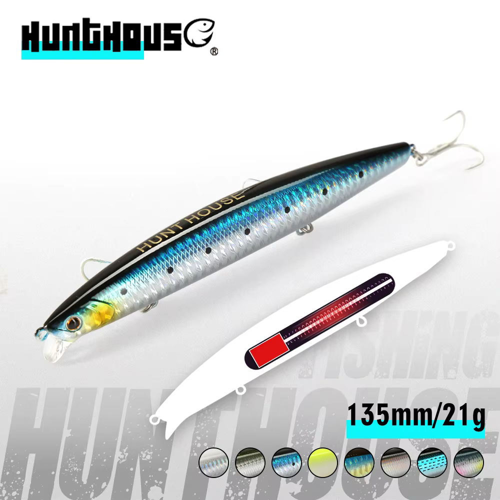 Wobbler Hunthouse Tungsten Minnow flotante para lubina y pez azul
