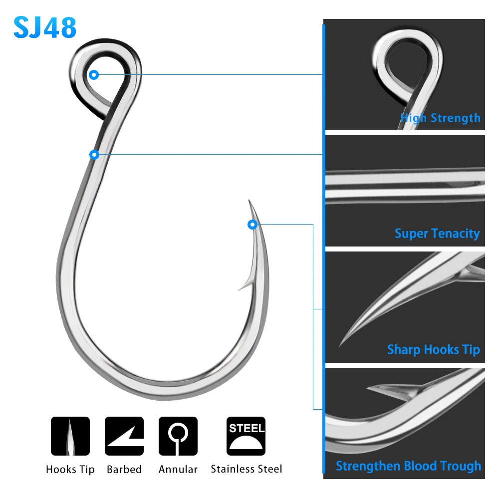 Anzuelo jigging de acero inoxidable anticorrosión para agua salada - imagen 2