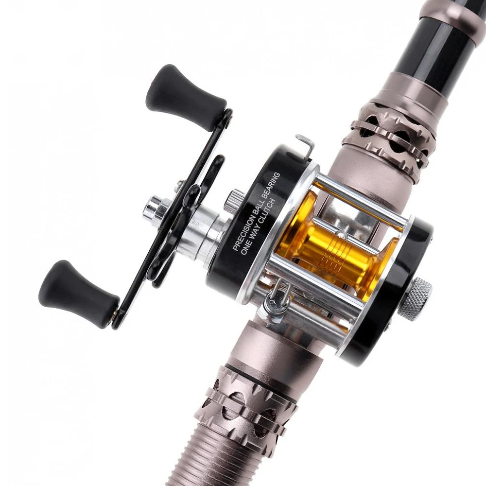 Carrete de pesca metálico negro