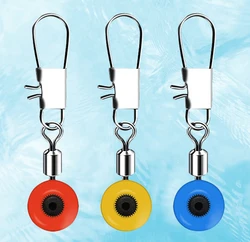 Clip conector giratorio con espaciadores para aparejos de pesca