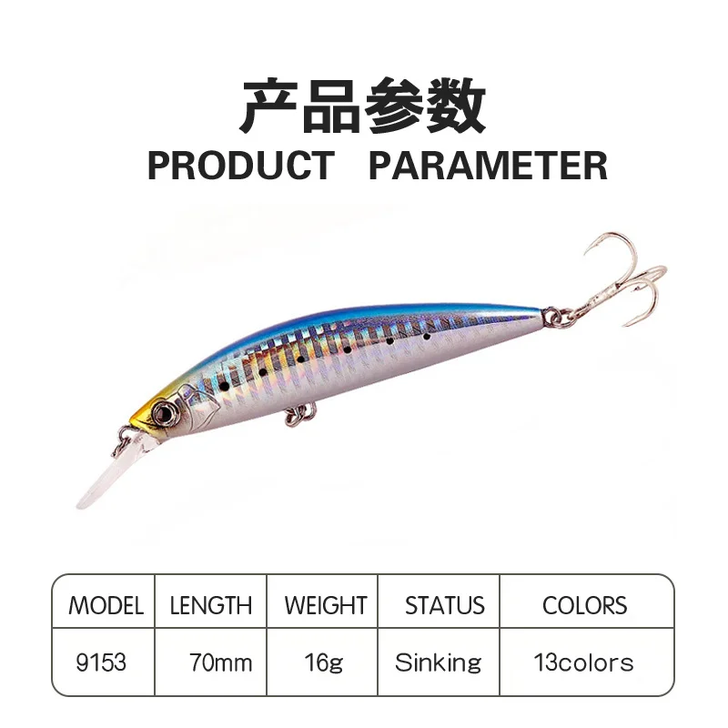 Wobbler Minnow sinking para perca – Cebo arrastre hundido - imagen 4