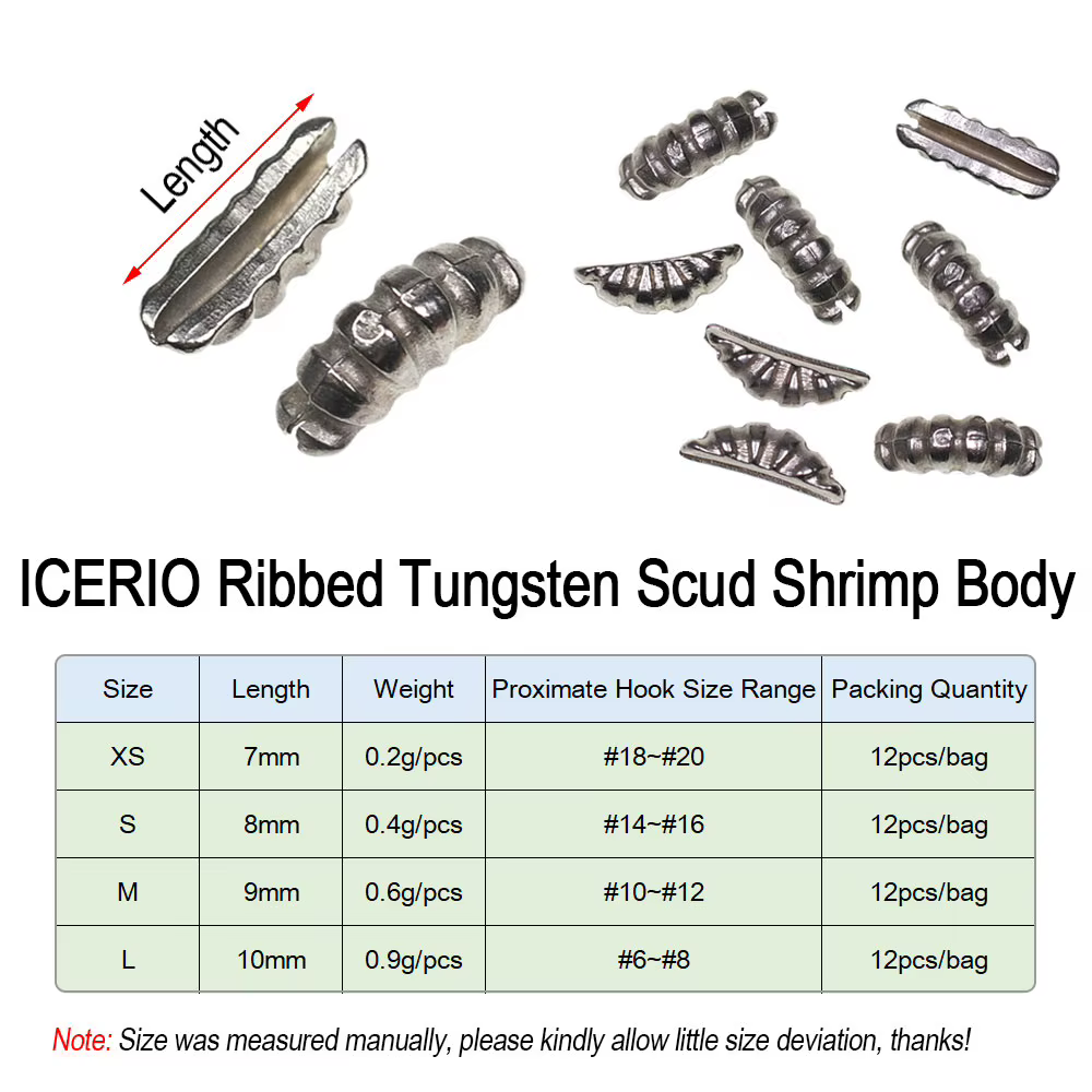 ICERIO Cuentas Tungsteno Scud Camarón Ninfa Hundimiento Rápido - imagen 5