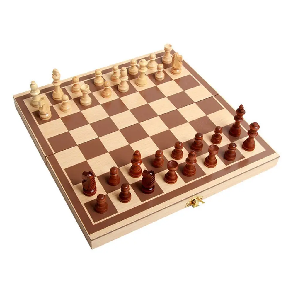 Ajedrez portátil de madera magnético y plegable – Juego damas - imagen 5