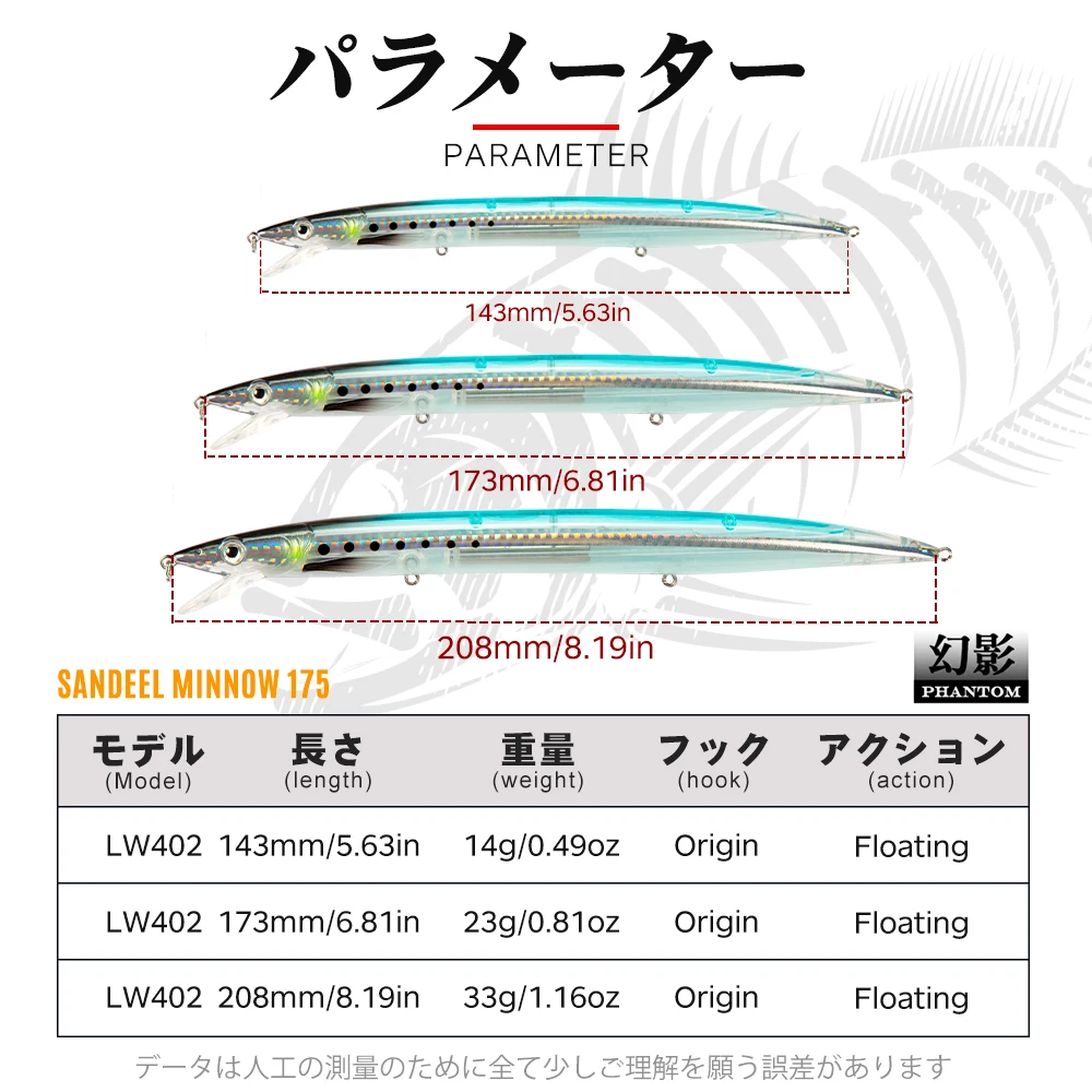 Hunthouse Sandeel Minnow Jerkbait flotante para lubina - imagen 4
