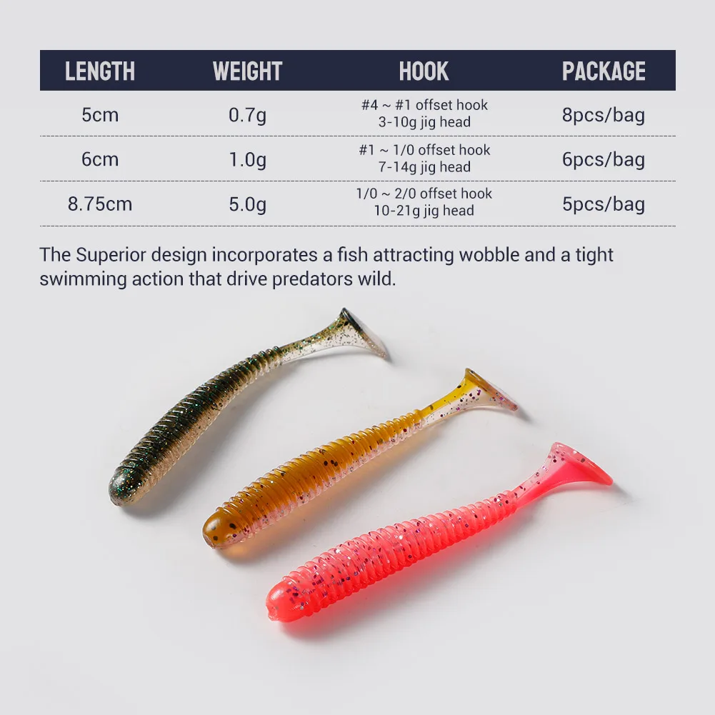 Señuelo Grub de silicona NOEBY para Lucio – Cola de paleta - imagen 3