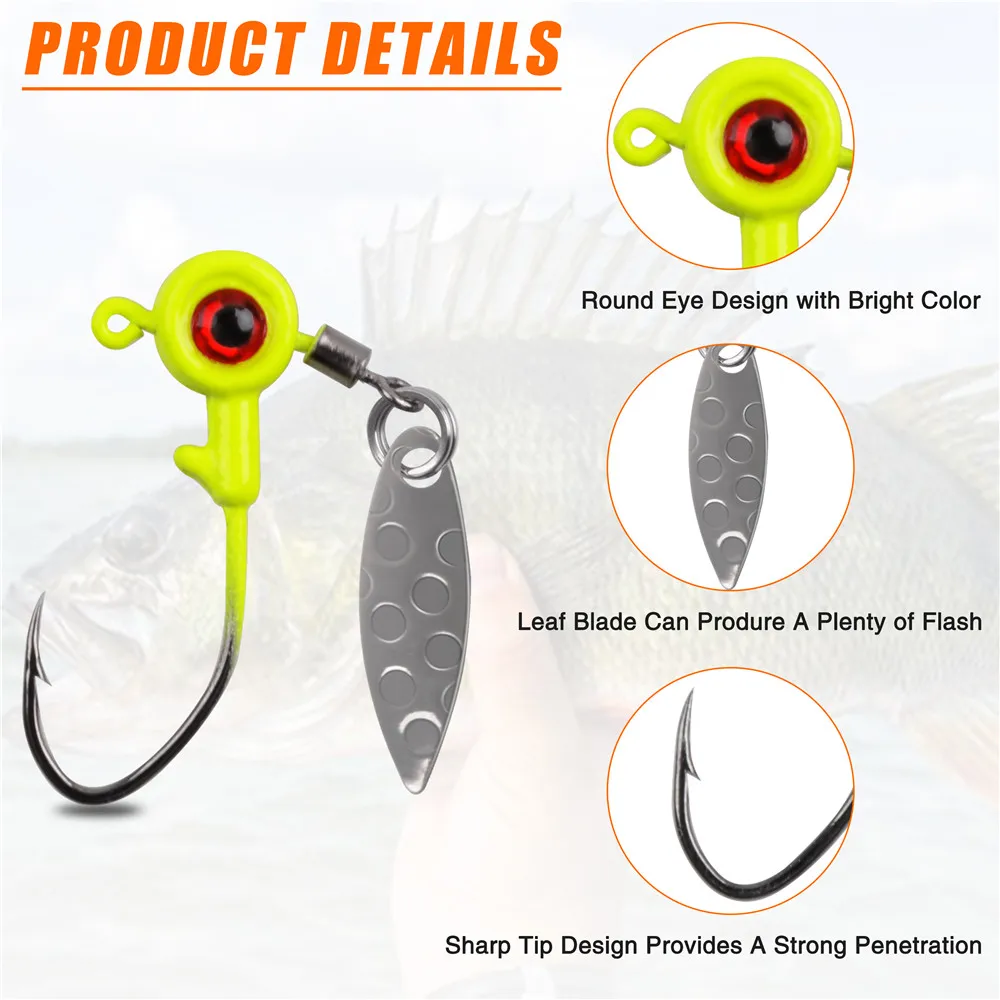 Jig Head Spinner para trucha – Ojos 3D realistas