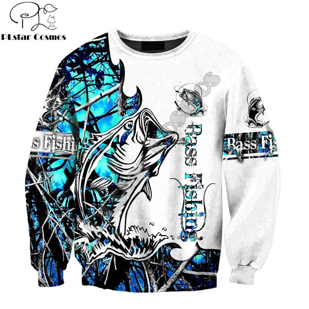 Sudadera Bass Fishing KJ418 con capucha – Camuflaje azul 3D - imagen 5