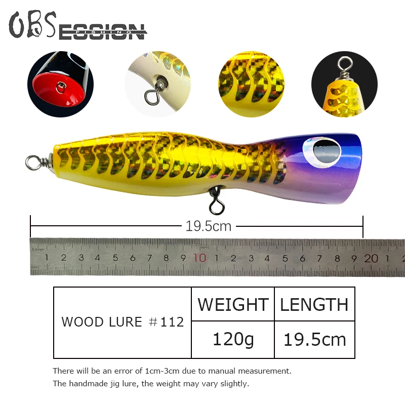 Popper de madera Obsession WD112 – Señuelo de superficie - imagen 5