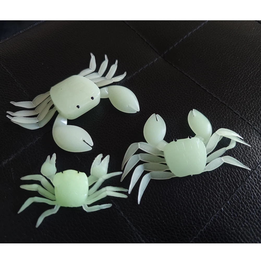 INFOF Señuelos de vinilo de cangrejo luminosos con natación 3D - imagen 5