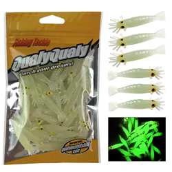 Vinilos de camarón luminosos para carpa y lubina, brillo nocturno