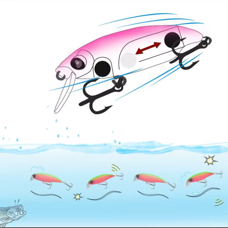 Minnow 55mm hundimiento lento – Señuelo duro para lubina y trucha - imagen 2