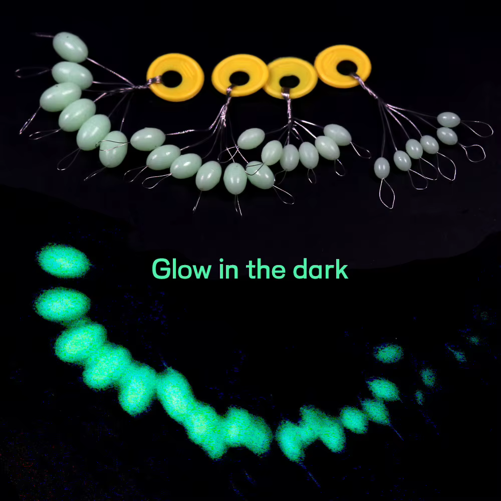 Jigeecarp Cuentas ovaladas luminosas para pesca – amortiguador suave - imagen 4