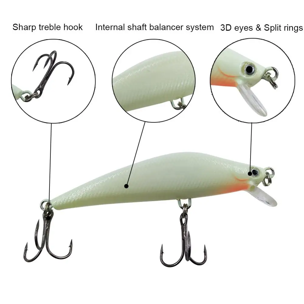 Jerkbait Glow Minnow señuelo luminoso para pesca de depredadores - imagen 5