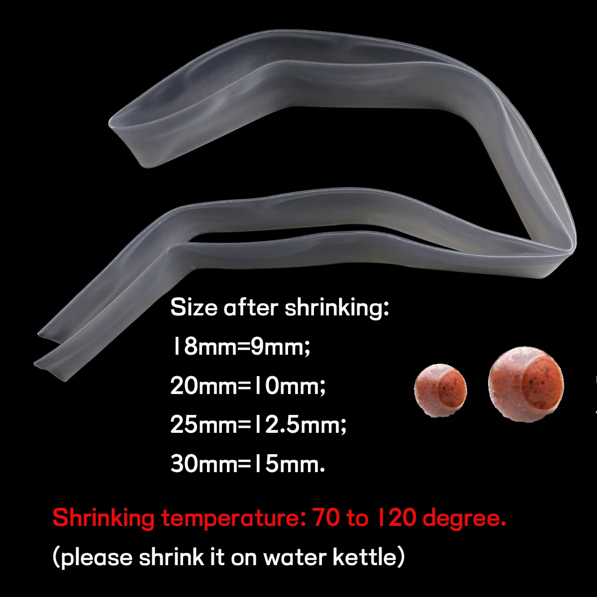 JIGEECARP manguito retráctil transparente para pellets boilies carpa - imagen 2