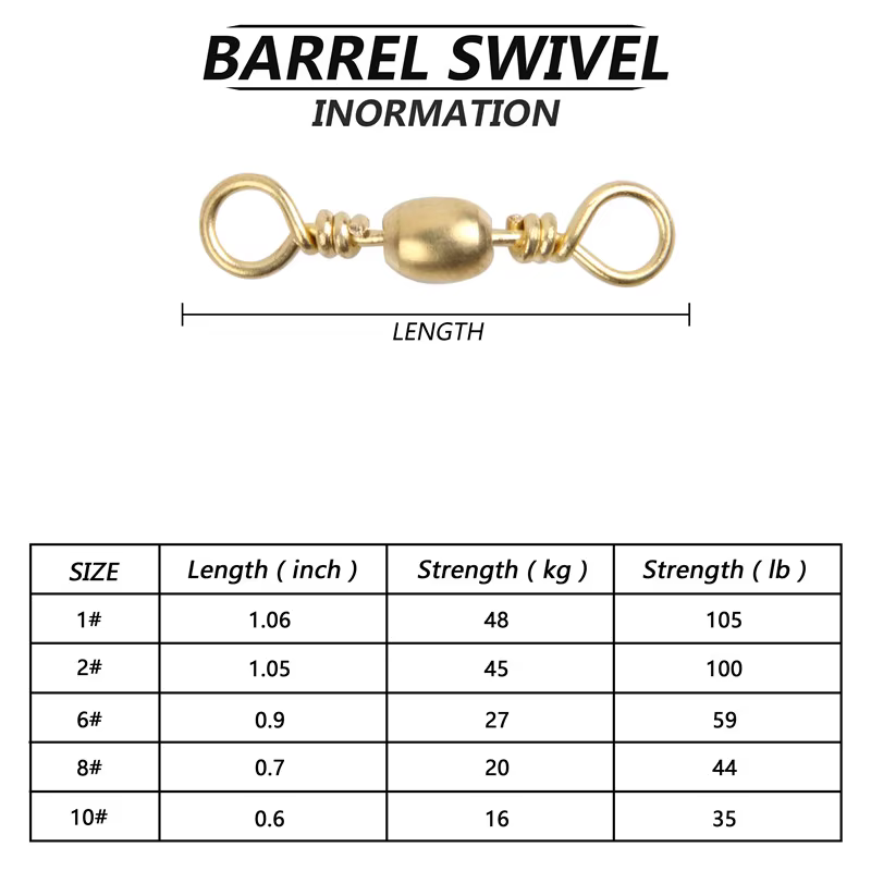 Argollas Giratorias Swivel Doradas 1-10 para Pesca Mar - imagen 4
