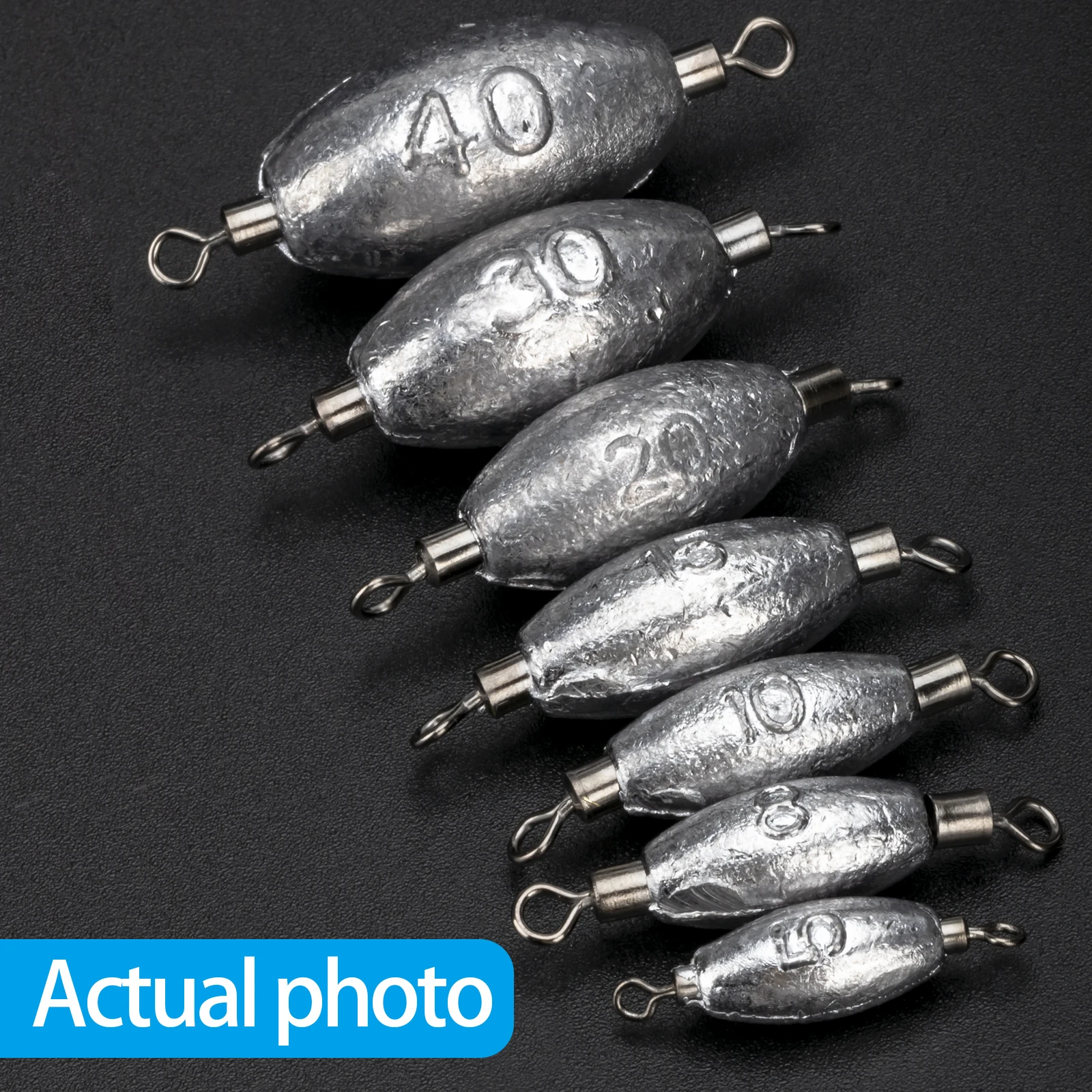Plomos Drop Shot con doble esmerillón oliva THKFISH para curricán - imagen 5